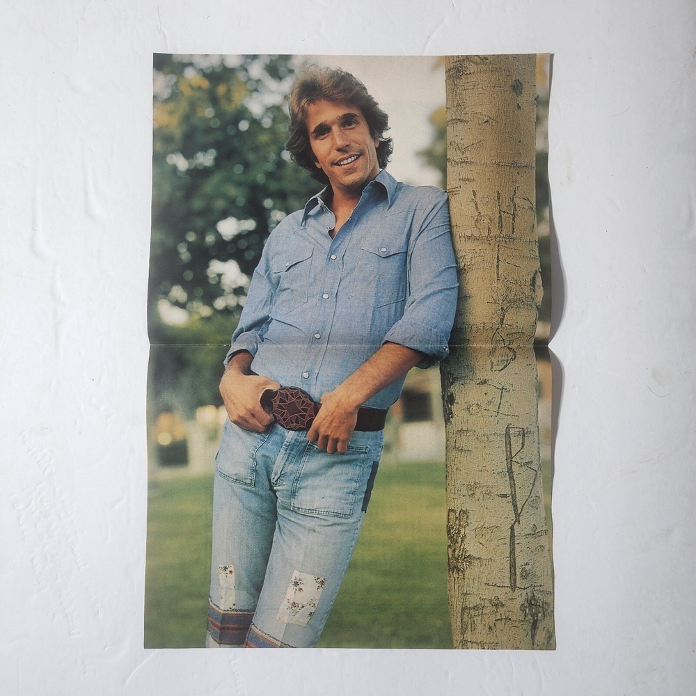 Henry Winkler color centerfold & B&W pinup vintage clipping 10.5x16